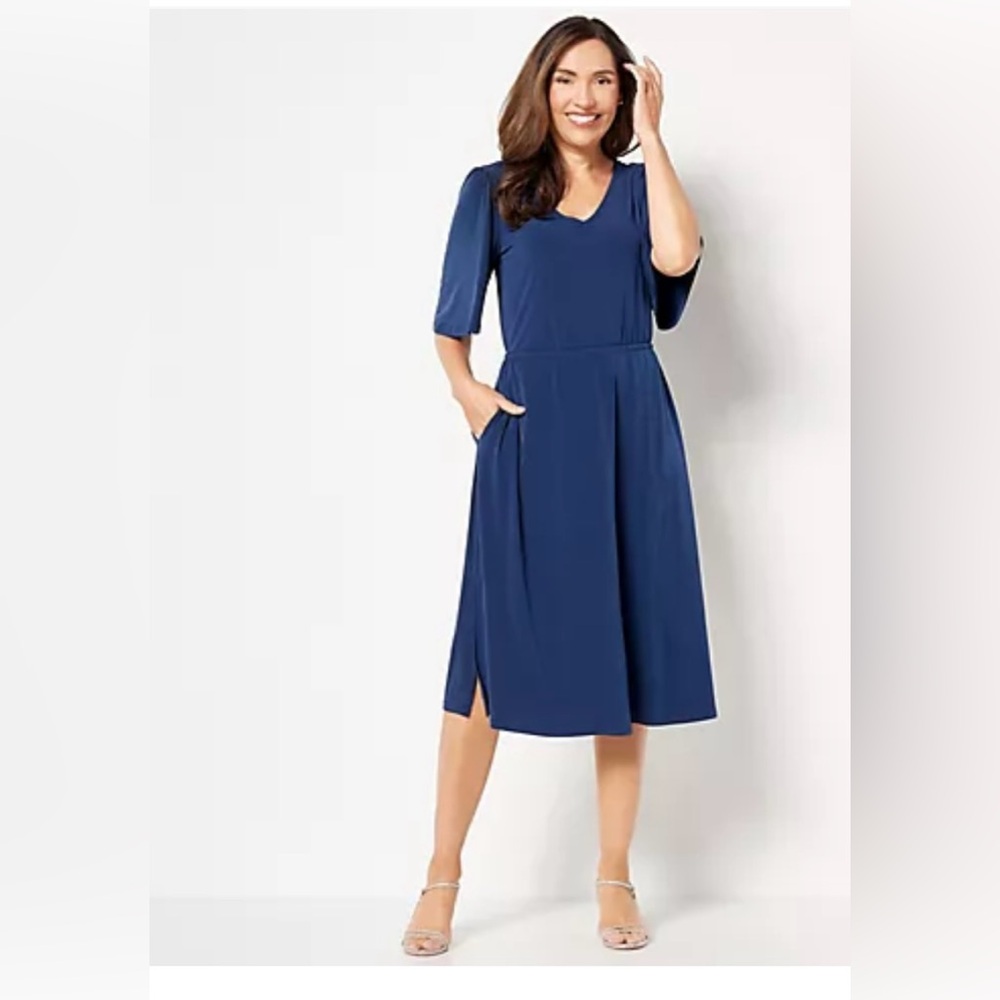 Girl with Curves Tall Knit Midi Dress with Flutter Sleeves Size XXS